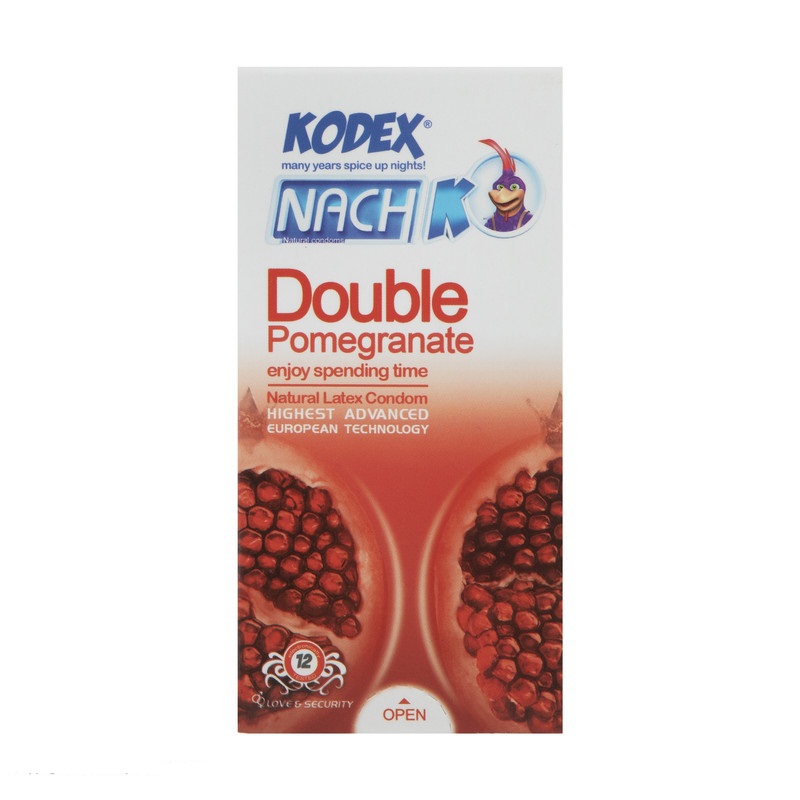 کاندوم دابل پومگرانت 12 عددی کودکس DOUBLE POMEGRANATE CONDOM KODEX