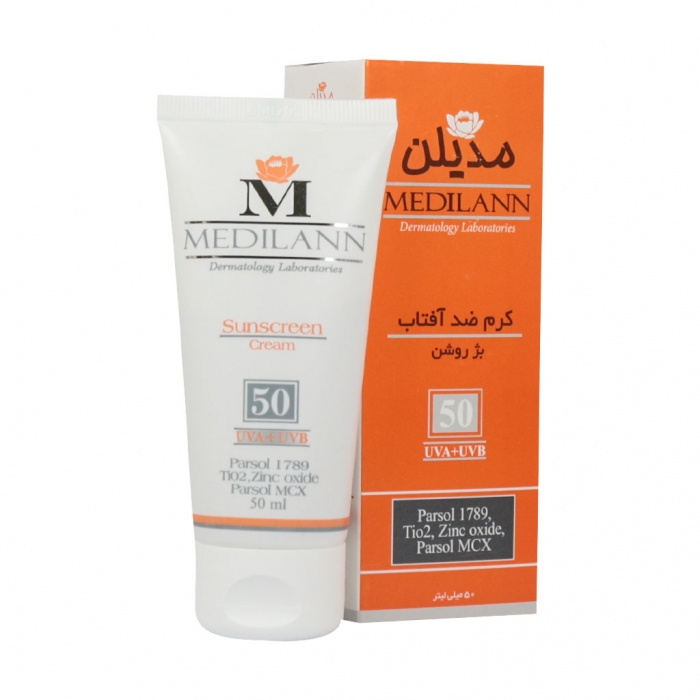 کرم ضد آفتاب بژ روشن SPF 50 مدیلن LIGHT BEIGE SUNSCREEN SPF50 MEDILANN