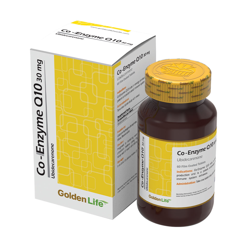 کوآنزیم کیوتن 30 میلی گرم یو بی دی کارنون CO-ENZYME Q10 30 MG GOLDEN LIFE