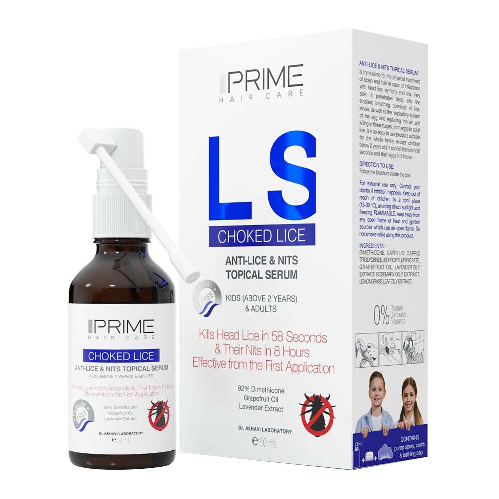 سرم مو LS برطرف کننده حشرات پرایم ANTI LICE & NITS TOPICAL SERUM CHOKED LICE PRIME